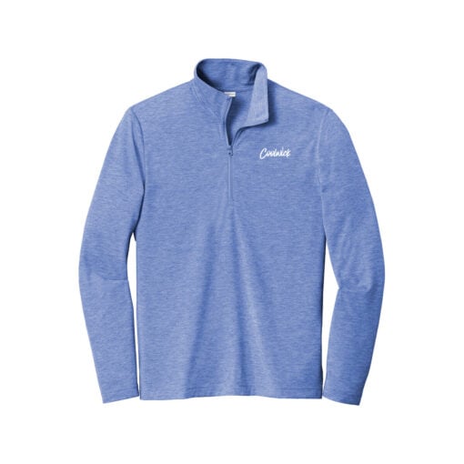 CoolWick CoolWick Men's Tri-Blend Wicking 1/4-Zip Bowling Pullover - True Royal Heather