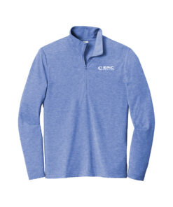Epic CoolWick Men's Tri-Blend Wicking 1/4-Zip Bowling Pullover - True Royal Heather
