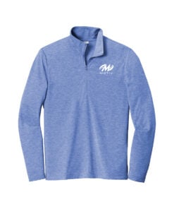 Motiv CoolWick Men's Tri-Blend Wicking 1/4-Zip Bowling Pullover - True Royal Heather