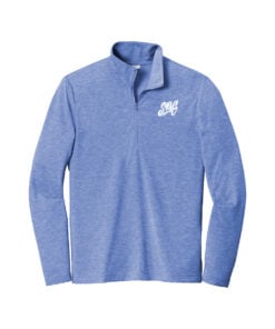 Swag CoolWick Men's Tri-Blend Wicking 1/4-Zip Bowling Pullover - True Royal Heather