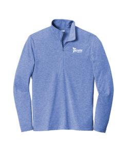 Track CoolWick Men's Tri-Blend Wicking 1/4-Zip Bowling Pullover - True Royal Heather