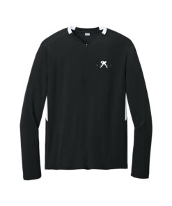 Belmo CoolWick Club Men's Bowling 1/4 Zip Pullover - Black/White