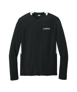 Epic CoolWick Club Men's Bowling 1/4 Zip Pullover - Black/White