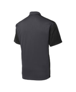 CoolWick Men's Colorblock Micropique Bowling Polo back - Iron Grey/Black