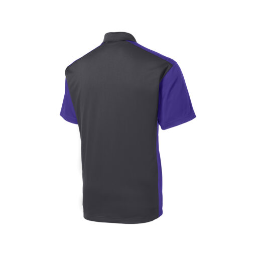 CoolWick Men's Colorblock Micropique Bowling Polo back - Iron Grey/Purple
