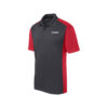 CoolWick CoolWick Men's Colorblock Micropique Bowling Polo - Iron Grey/True Red