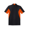 CoolWick Men's Side Blocked Micropique Bowling Polo back - Black/Deep Orange