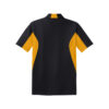 CoolWick Men's Side Blocked Micropique Bowling Polo back - Black/Gold