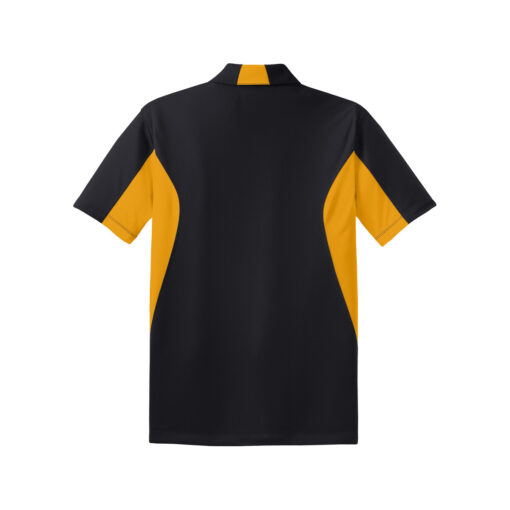 CoolWick Men's Side Blocked Micropique Bowling Polo back - Black/Gold