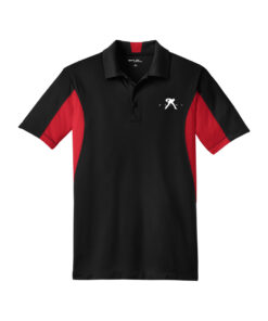 Belmo CoolWick Men's Side Blocked Micropique Bowling Polo - Black/True Red