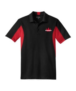 Brunswick CoolWick Men's Side Blocked Micropique Bowling Polo - Black/True Red