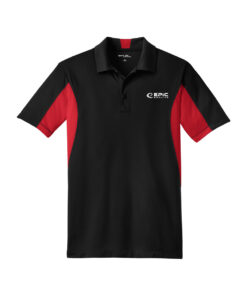 Epic CoolWick Men's Side Blocked Micropique Bowling Polo - Black/True Red