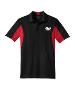 Motiv CoolWick Men's Side Blocked Micropique Bowling Polo - Black/True Red