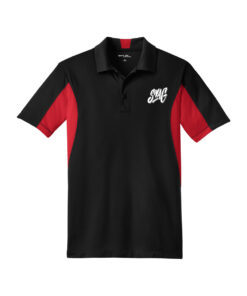 Swag CoolWick Men's Side Blocked Micropique Bowling Polo - Black/True Red