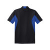 CoolWick Men's Side Blocked Micropique Bowling Polo back - Black/True Royal