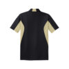 CoolWick Men's Side Blocked Micropique Bowling Polo back - Black/Vegas Gold