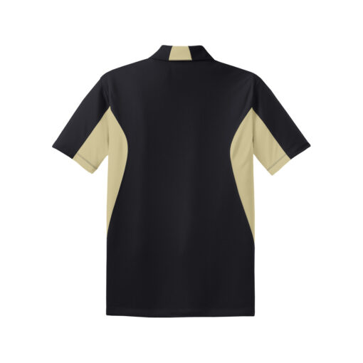 CoolWick Men's Side Blocked Micropique Bowling Polo back - Black/Vegas Gold
