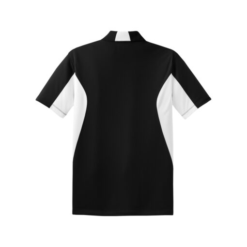 CoolWick Men's Side Blocked Micropique Bowling Polo back - Black/White