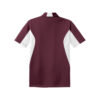 CoolWick Men's Side Blocked Micropique Bowling Polo back - Maroon/White
