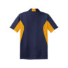 CoolWick Men's Side Blocked Micropique Bowling Polo back - True Navy/Gold