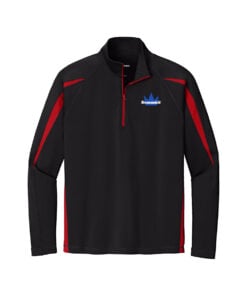 Brunswick CoolWick Men's Sport-Wick Stretch Colorblock 1/4-Zip Bowling Pullover - Black/ True Red