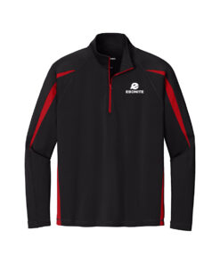Ebonite CoolWick Men's Sport-Wick Stretch Colorblock 1/4-Zip Bowling Pullover - Black/ True Red