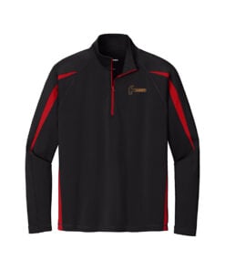 Hammer CoolWick Men's Sport-Wick Stretch Colorblock 1/4-Zip Bowling Pullover - Black/ True Red