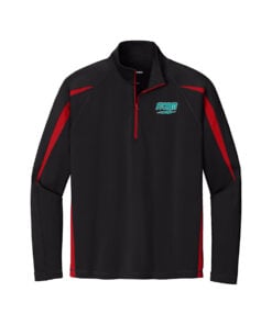 Storm CoolWick Men's Sport-Wick Stretch Colorblock 1/4-Zip Bowling Pullover - Black/ True Red
