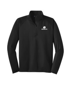 Ebonite CoolWick Men's Tall Sport-Wick Stretch 1/4-Zip Bowling Pullover - Black