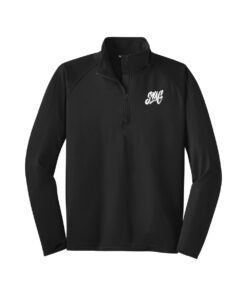 Swag CoolWick Men's Tall Sport-Wick Stretch 1/4-Zip Bowling Pullover - Black