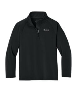 900 Global CoolWick Youth Sport-Wick Stretch 1/4-Zip Bowling Pullover - Black