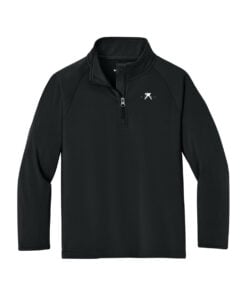 Belmo CoolWick Youth Sport-Wick Stretch 1/4-Zip Bowling Pullover - Black