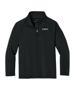 Epic CoolWick Youth Sport-Wick Stretch 1/4-Zip Bowling Pullover - Black