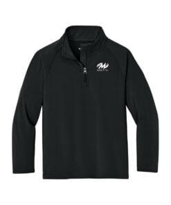 Motiv CoolWick Youth Sport-Wick Stretch 1/4-Zip Bowling Pullover - Black