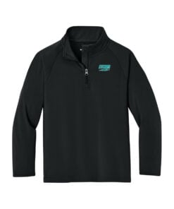 Storm CoolWick Youth Sport-Wick Stretch 1/4-Zip Bowling Pullover - Black