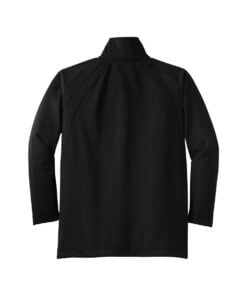 CoolWick Youth Tricot Track Bowling Jacket back - Black/Black